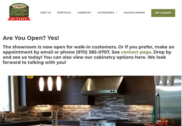 Animas Kitchens website